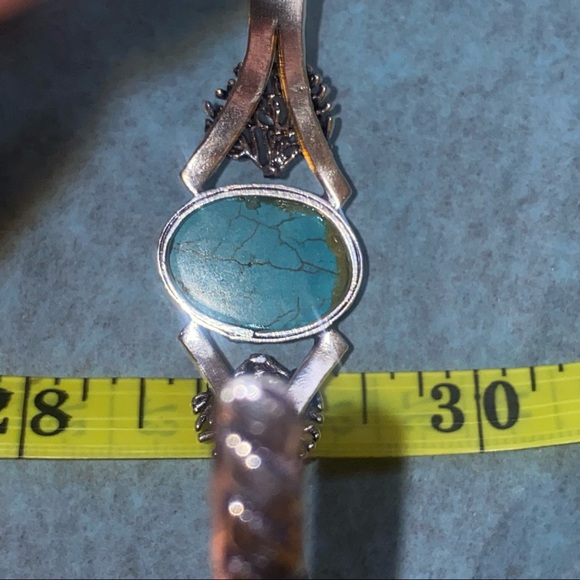 Dainty Santa Rosa Turquoise 925 stamped Handcrafted Tree cuff - Picture 5 of 8